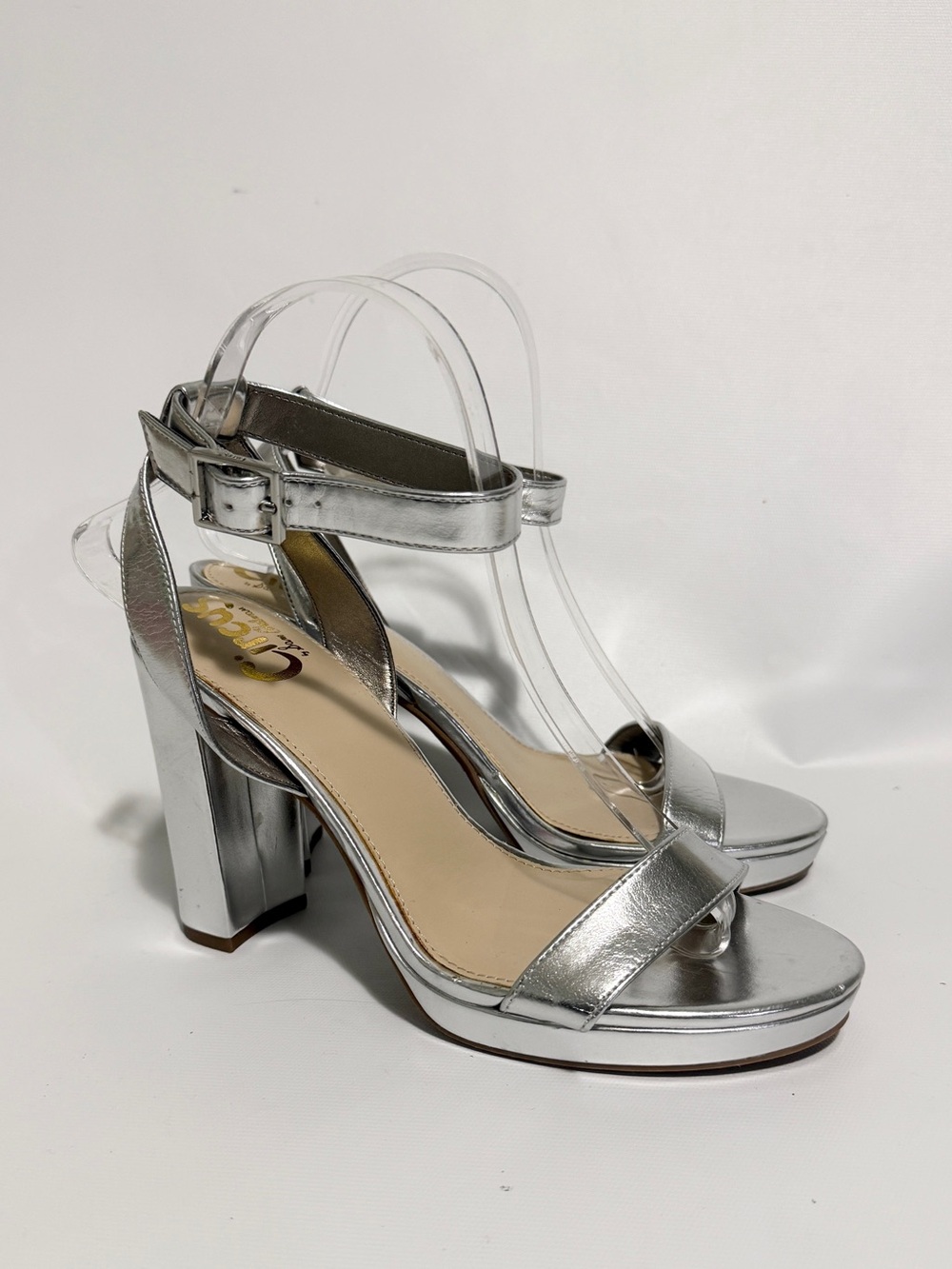 Circus by Sam Edelman Annette Silver Metallic Platform Heels Size 8.5